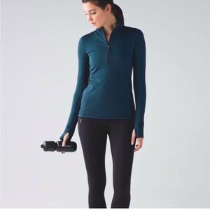 Lululemon Outrun 1/2 Zip Luon Spray Jacquard Alberta
Lake Black | Size 8